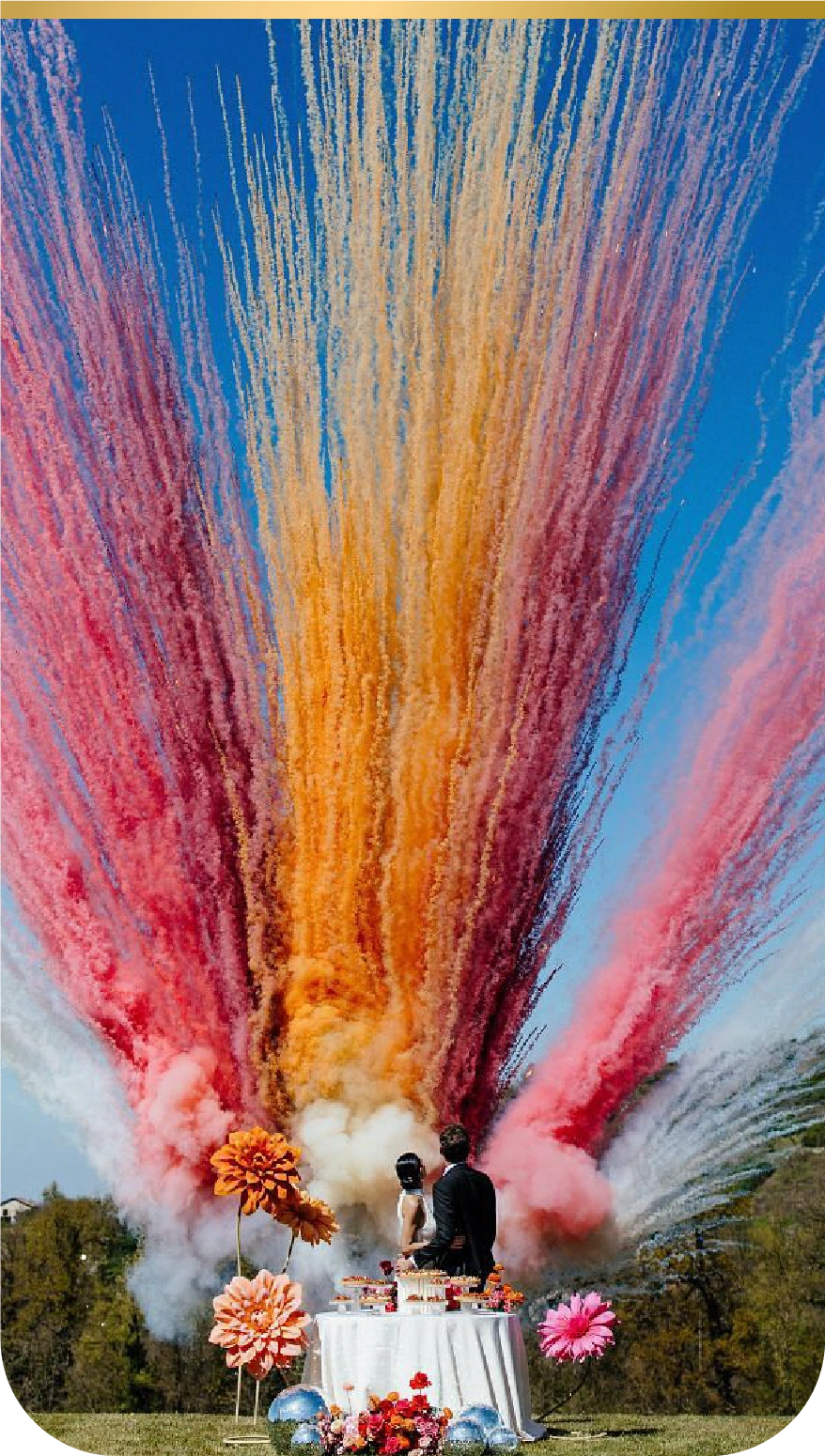 Artificii colorate la cununia civilă — exemplu 7