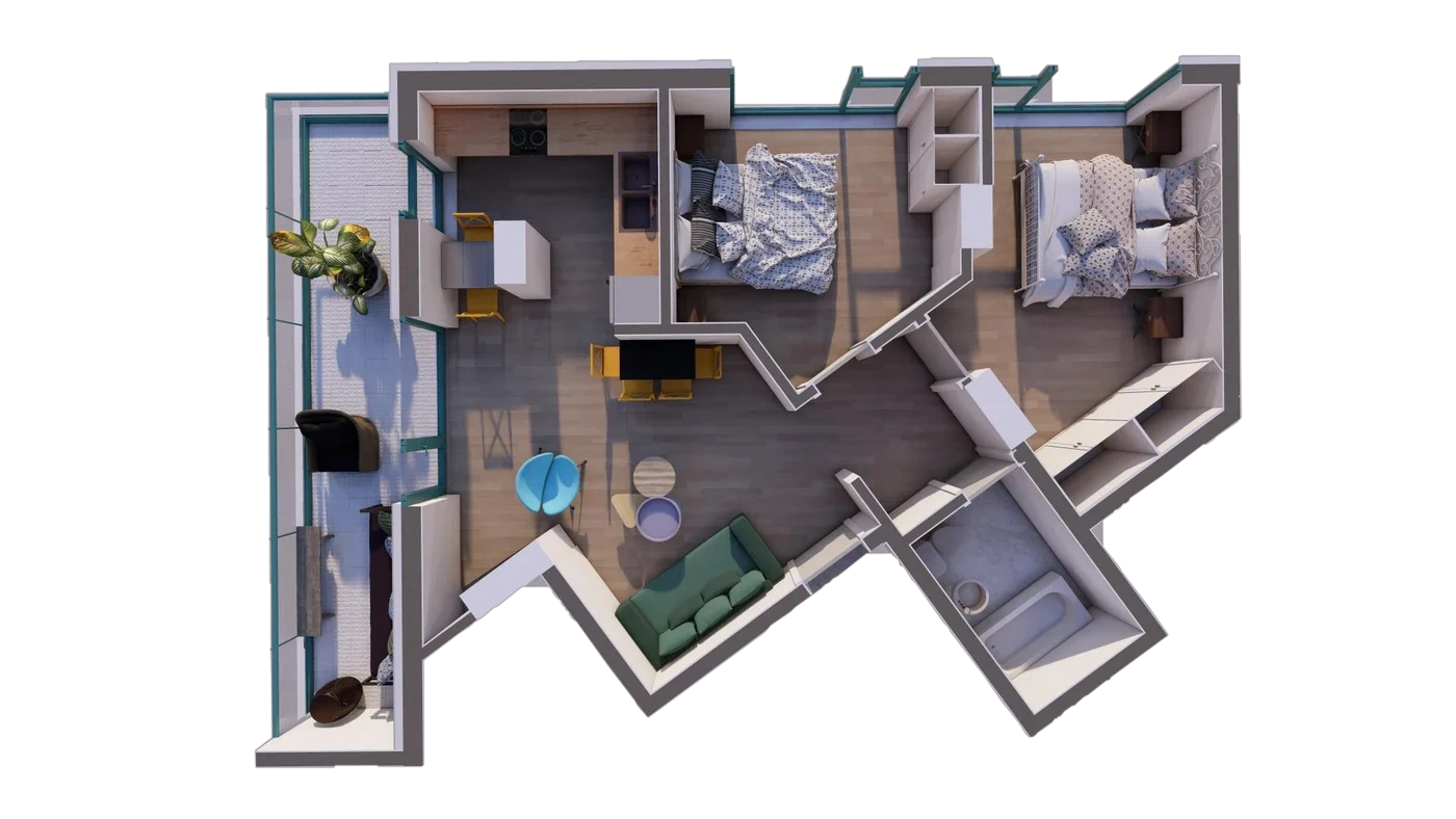Plan 3 camere C1 / 102
