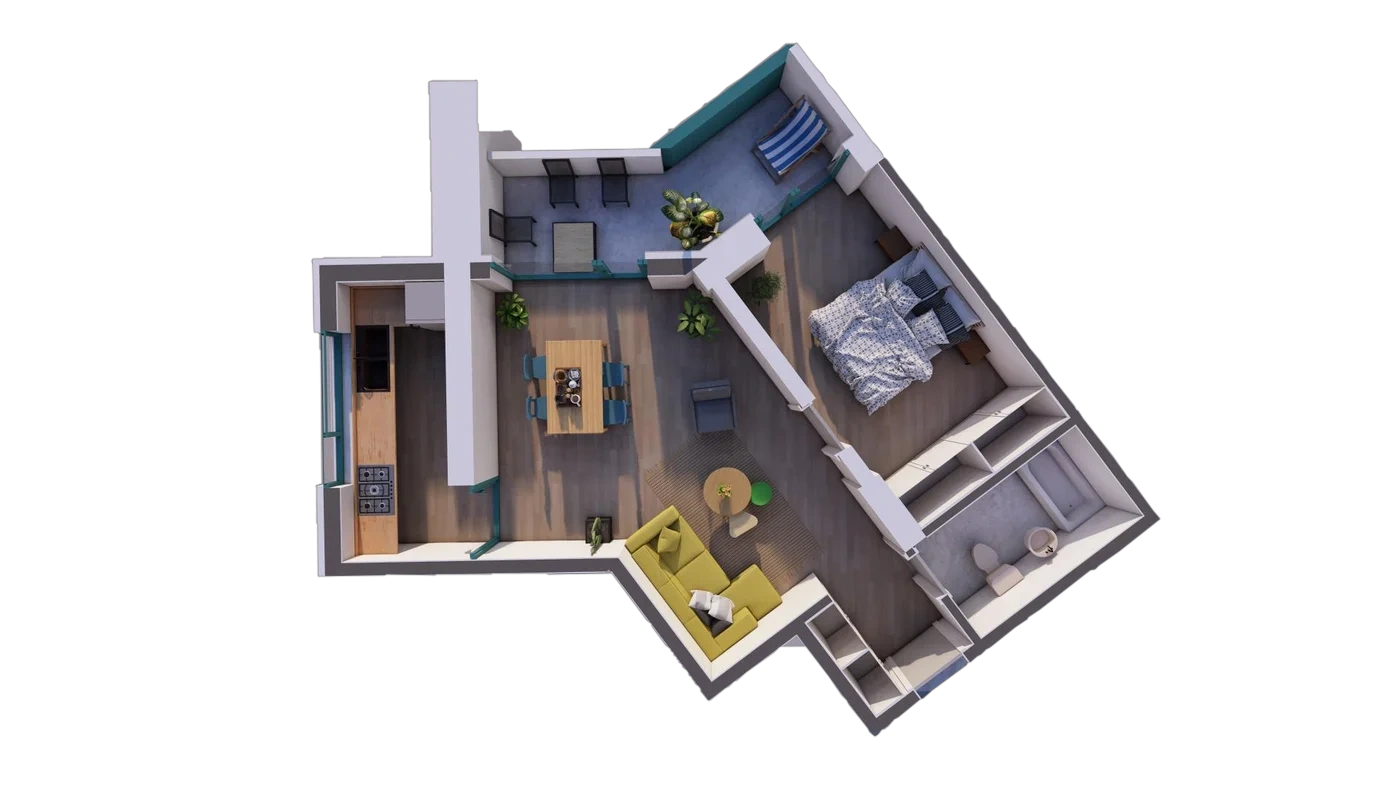 Plan 2 camere C1 / 103