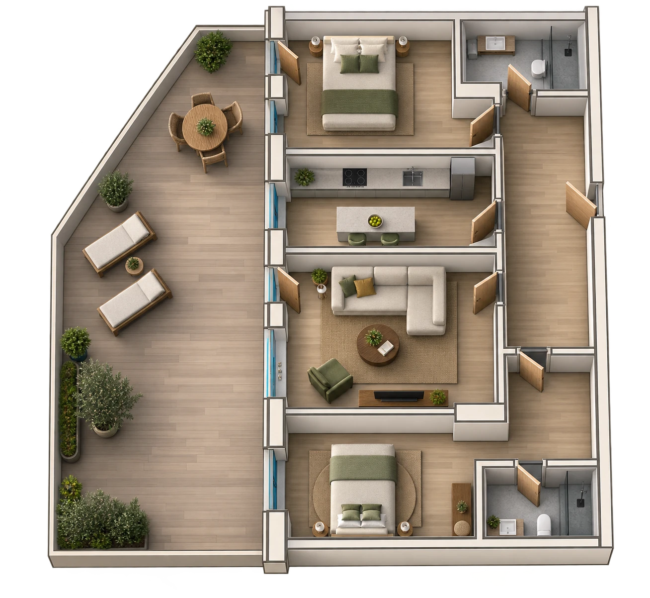 Plan 3 camere C1 / 37