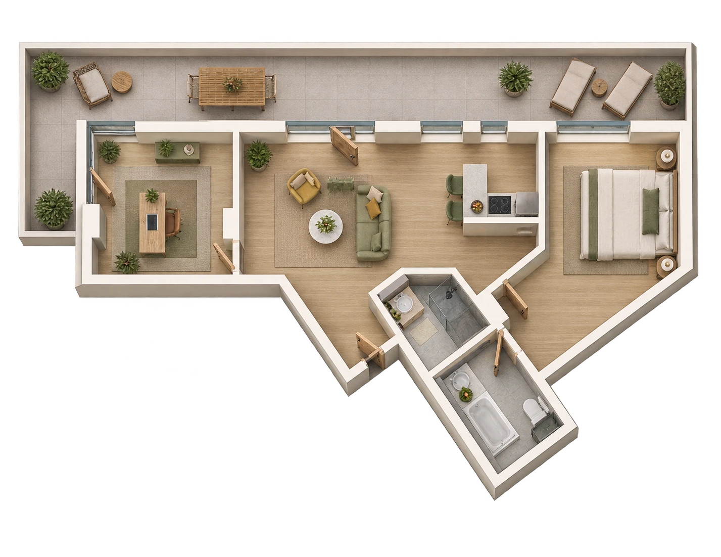 Plan 3 camere C1 / 88