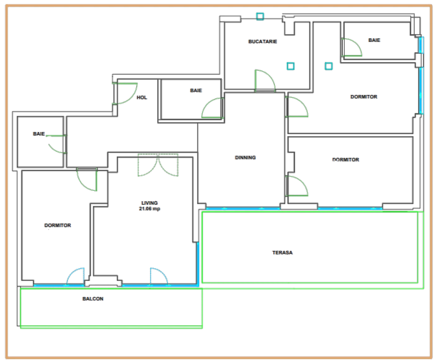 Plan 4 camere C1 / 96
