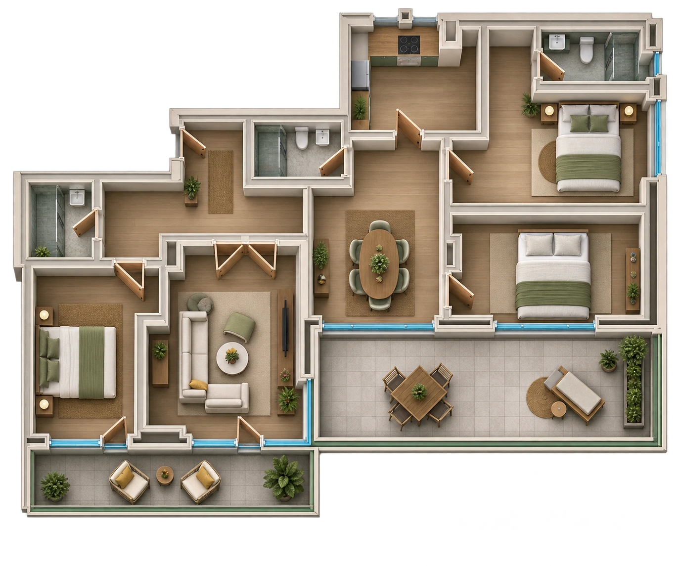 Plan 4 camere C1 / 96
