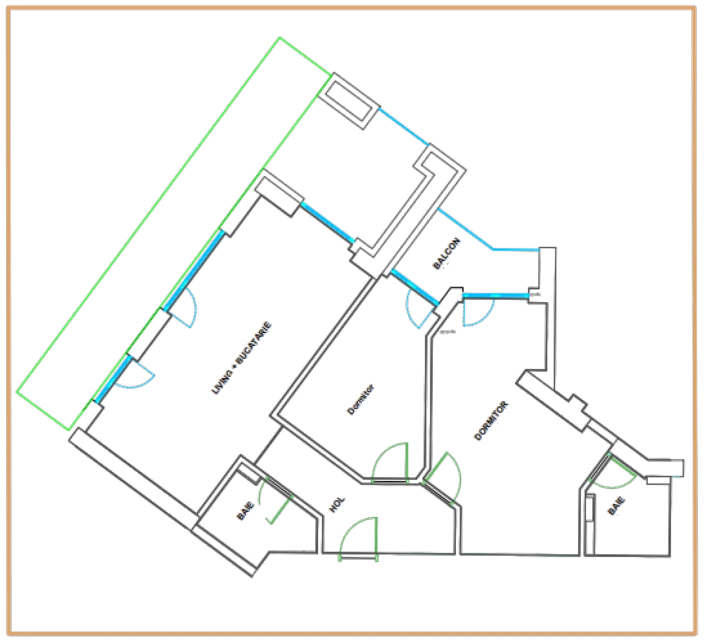 Plan 3 camere C2 / 100