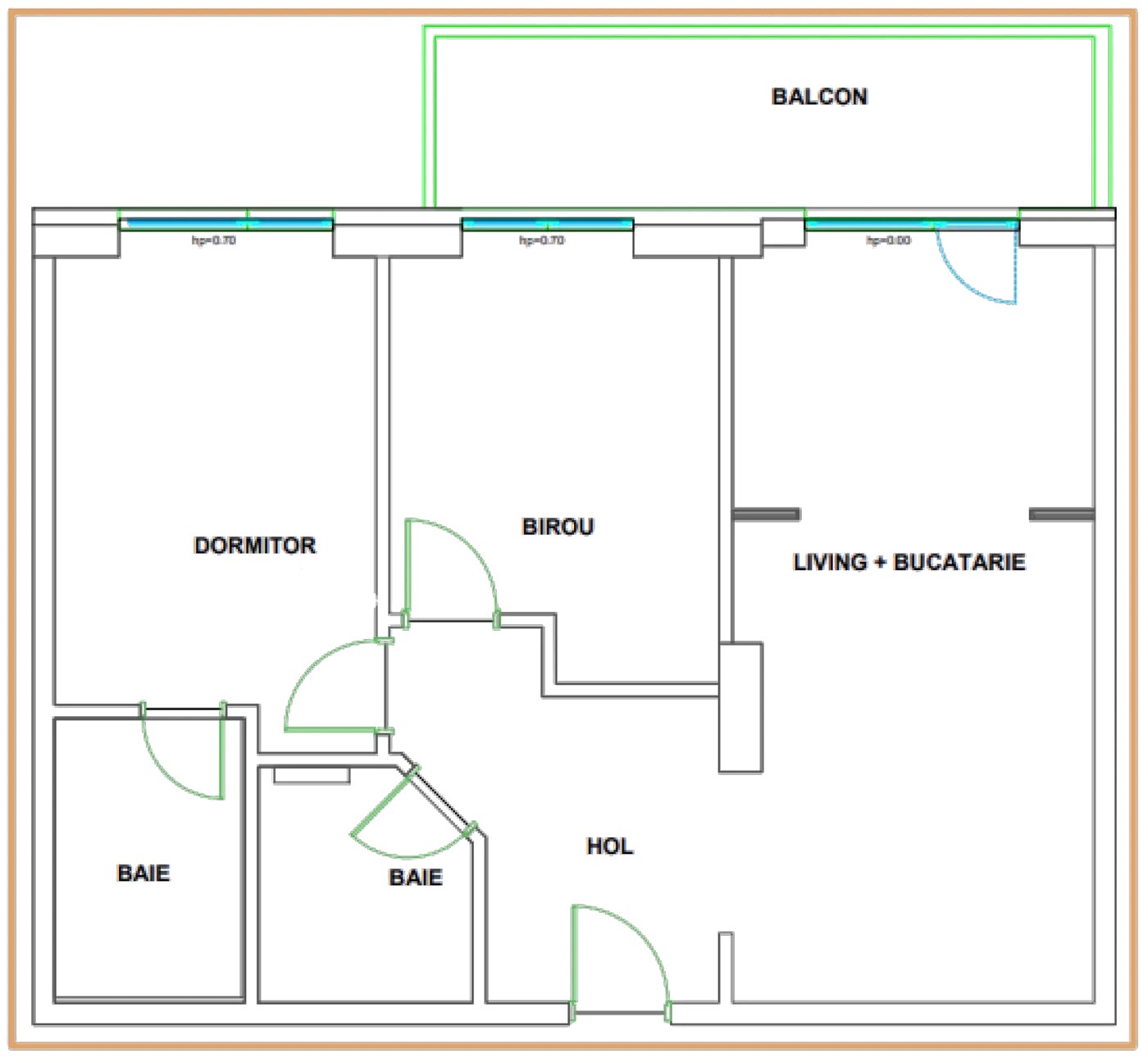 Plan 3 camere C2 / 13