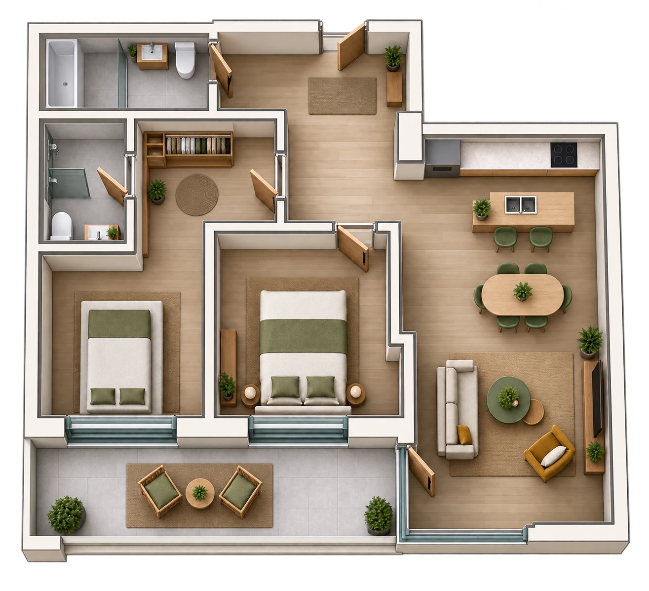 Plan 3 camere C2 / 17