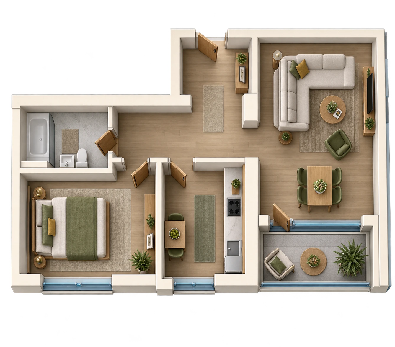Plan 2 camere C2 / 6