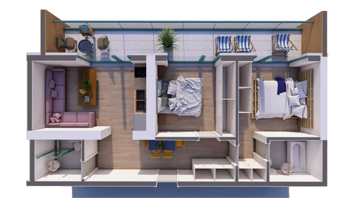 Plan 3 camere C2 / 99